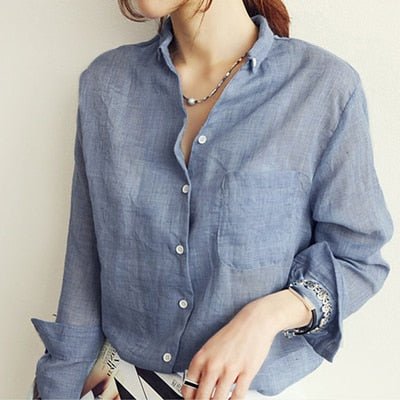 Camisa Feminina Social De Linho