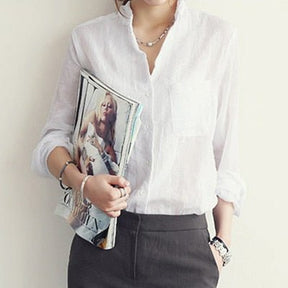 Camisa Feminina Social De Linho