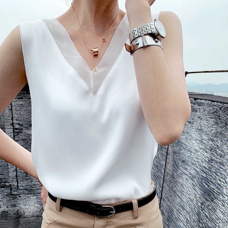 Blusa Feminina Social Gola V